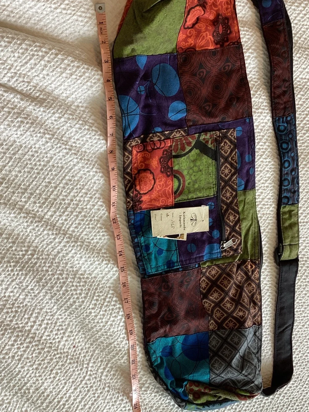 Patchwork Boho Crossbody Yoga Mat Bag - Multicolor‎